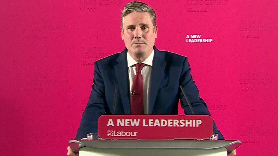 Sir Keir Starmer on 13 October 2020, making his announcement on a Covid circuit breaker plan