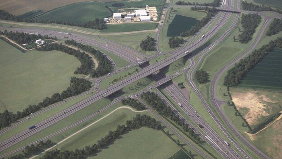 Artistic impression of improvements to the Black Cat roundabout in Bedfordshire