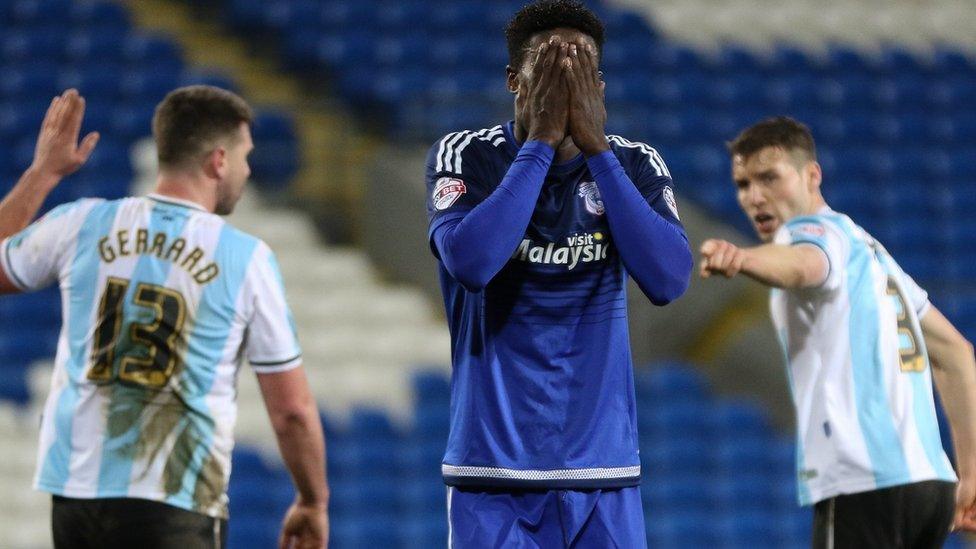 Cardiff City defender Bruno Manga missed a late chance to equalise