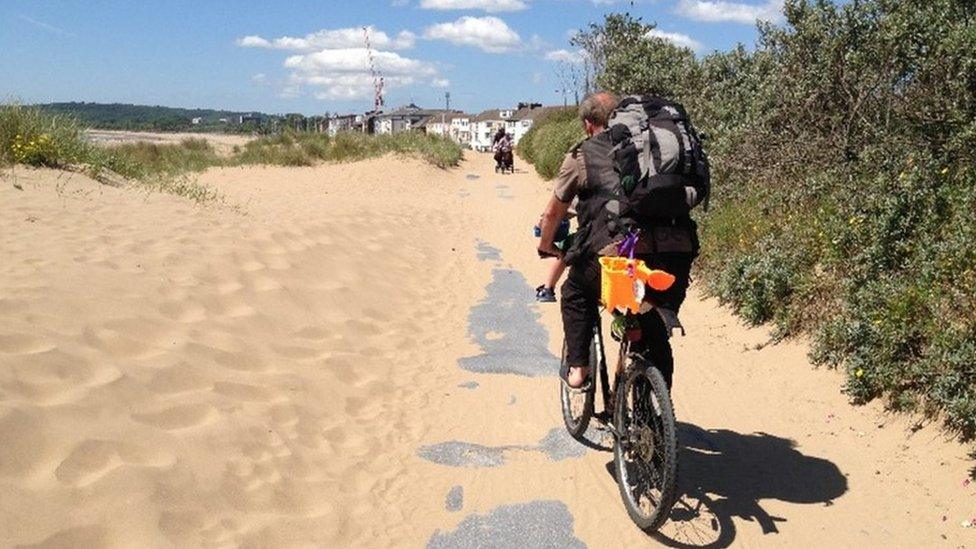 sand on cycle path