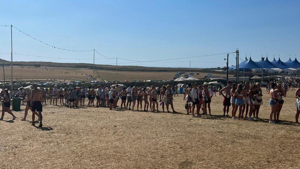 Queue for water at Boardmasters