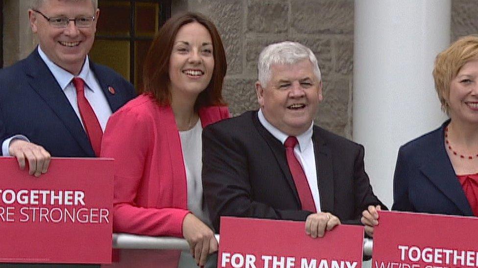 New Labour MP Hugh Gaffney alongside party leader Kezia Dugdale