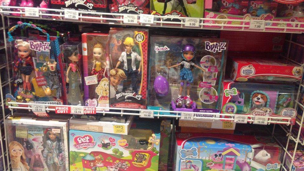 Dolls at Toys R Us in Nottingham