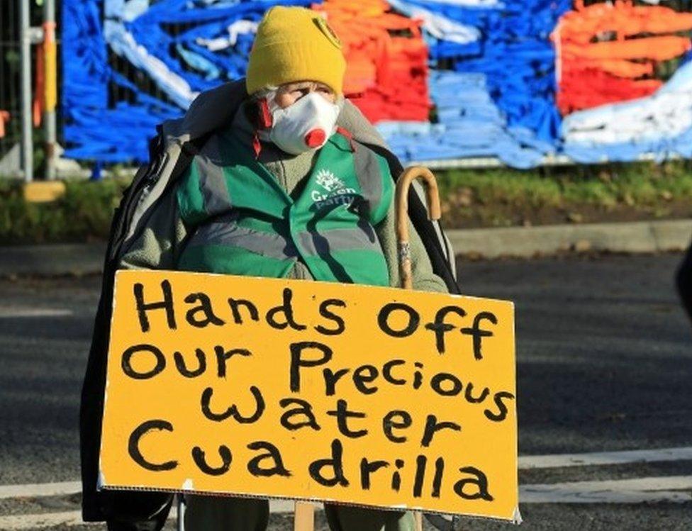 Protester Anne Power outside the Preston New Road site