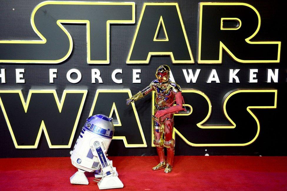 R2-D2 and C-3PO also appeared on the red carpet