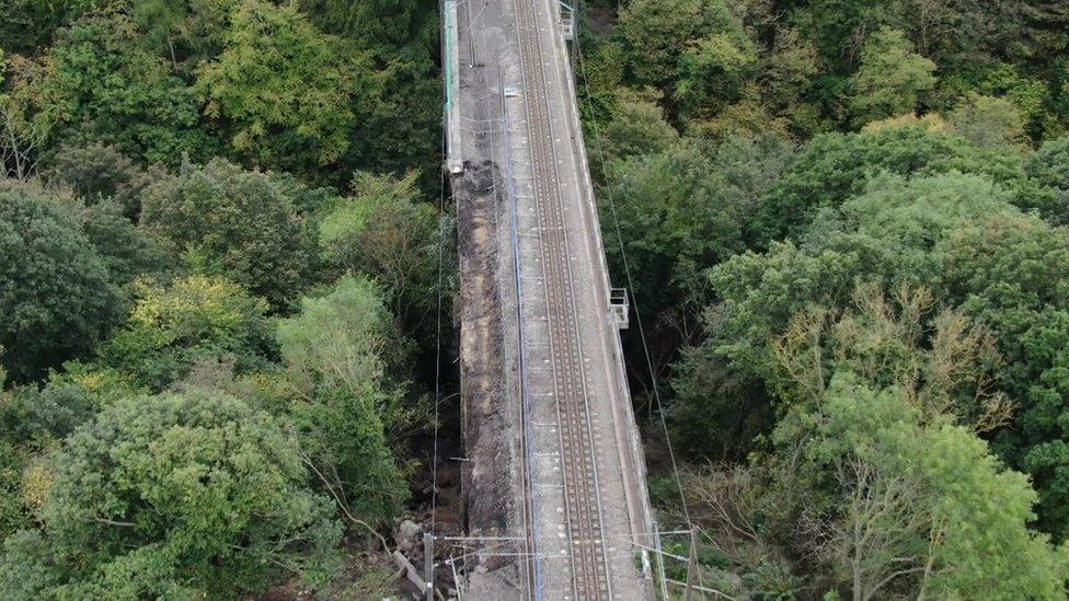 Aerial of the damage