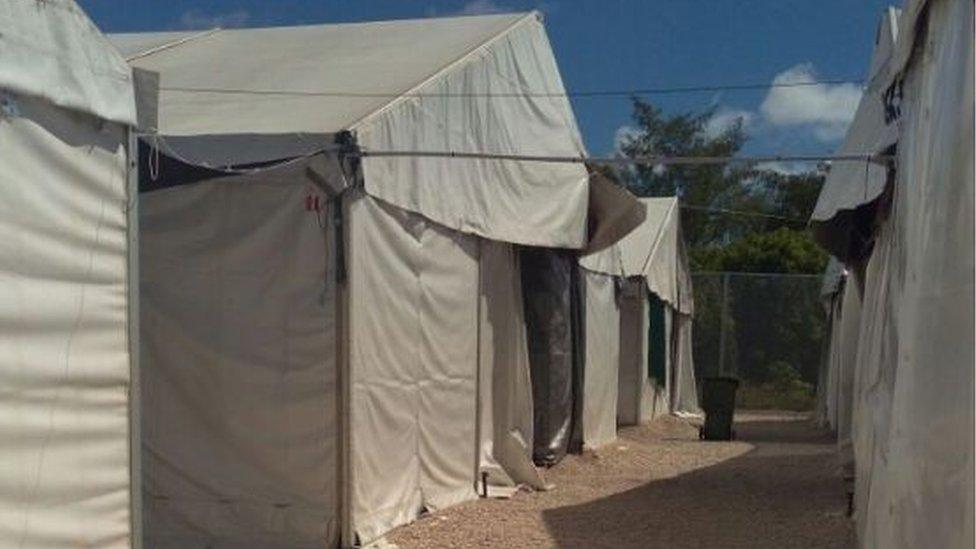 Tents that house asylum seekers on Nauru