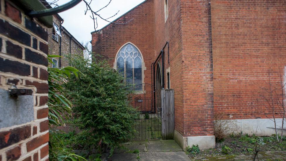 Side door at St Swithun's, Lewisham