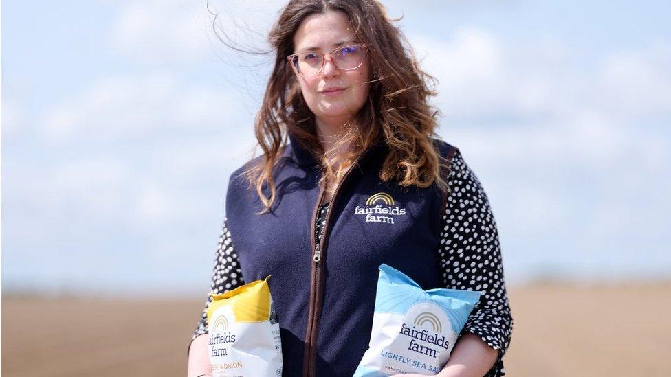 Tash Jones, of Fairfields Farm Crisps, near Colchester in Essex