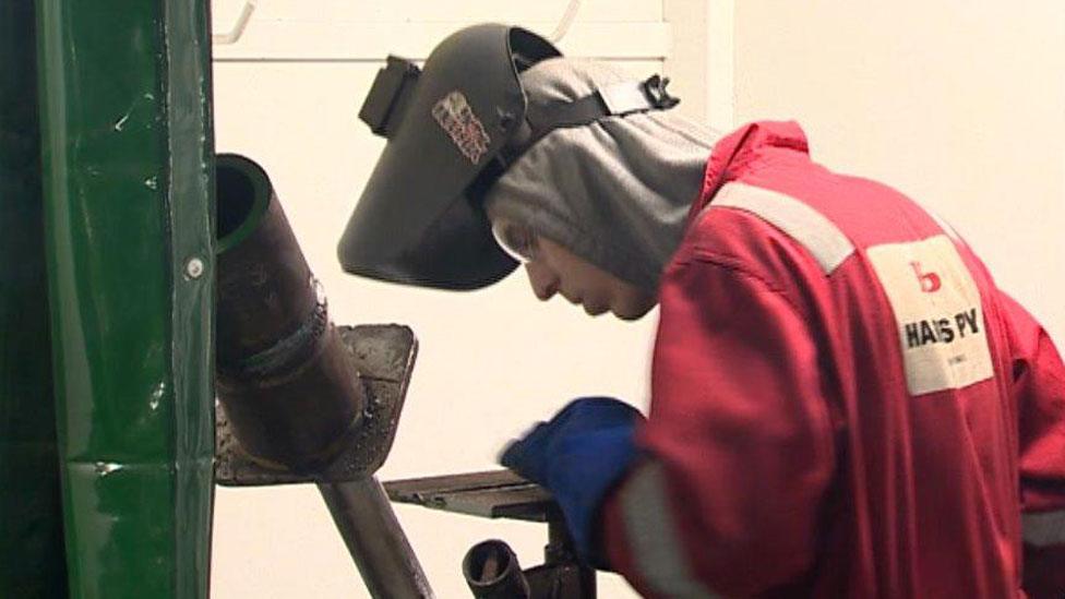 Welding at Llandow engineering firm