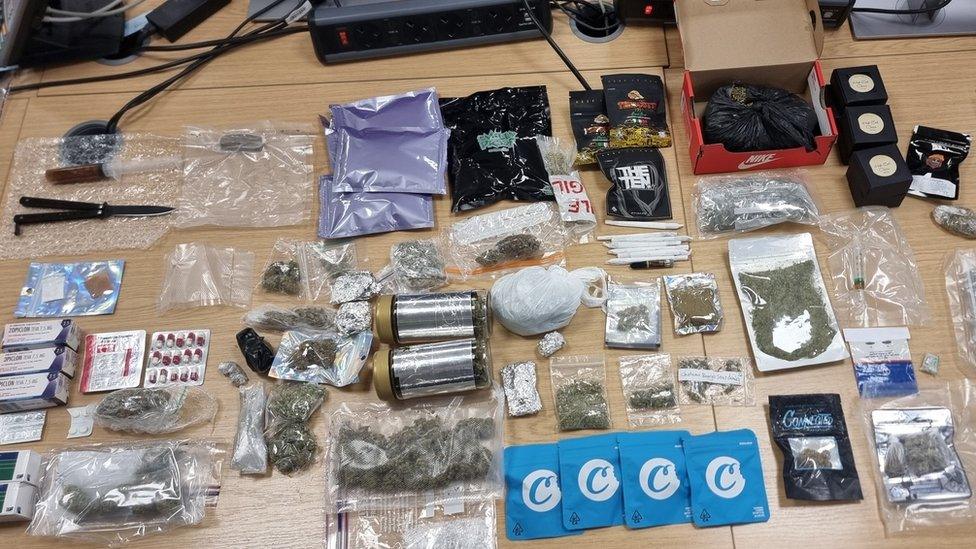 Drugs intercepted at the Werrington sorting office in Peterborough