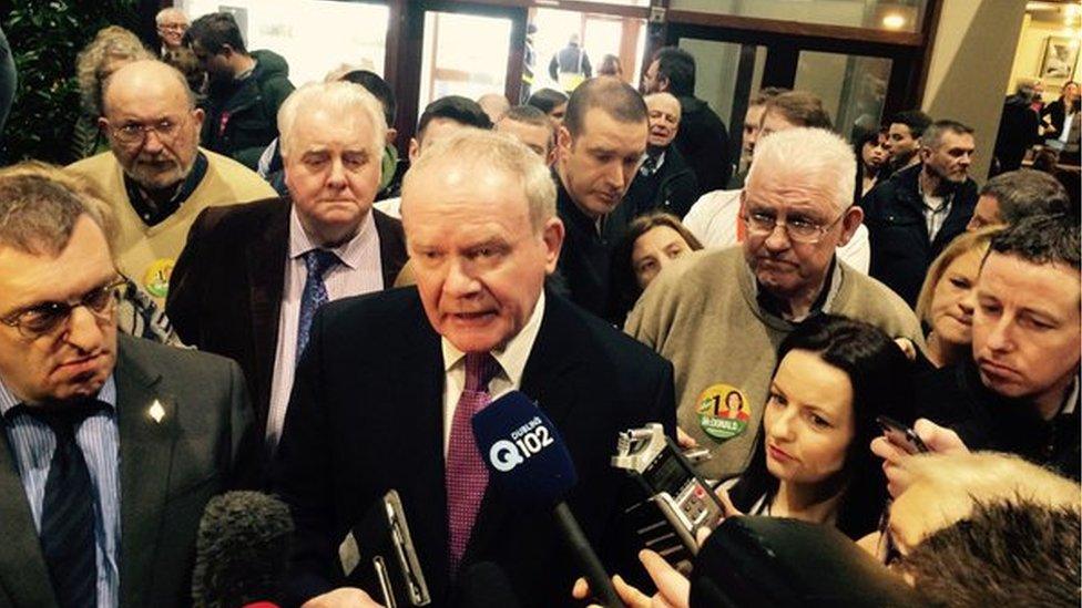 Martin McGuinness speaking to the media