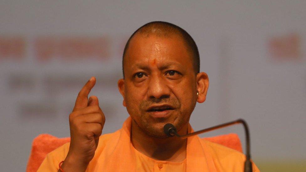 Chief Minister of Uttar Pradesh Yogi Adityanath at the release of the Development booklet highlighting development work during four years of his government, at Lok Bhavan on March 19, 2021 in Lucknow, India.