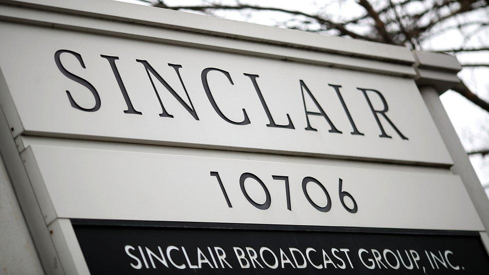 A sign for Sinclair Broadcast Group