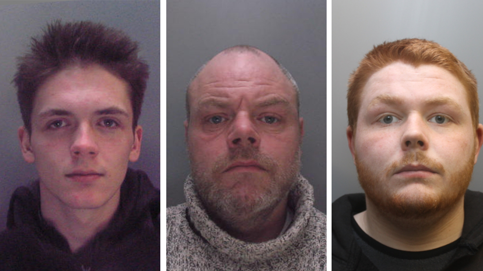 Nigel Jones (middle) and his sons Rhun (right) and Evan (left) Glyn were jailed at Caernarfon Crown Court on Thursday