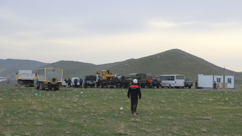 Nuclear plant survey work near Lake Turkan, Uzbekistan