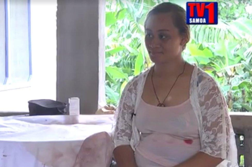 Screenshot of TV1 Samoa report on a case of stigmata