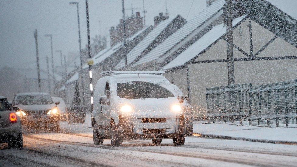 Scene of snow in Northern Ireland