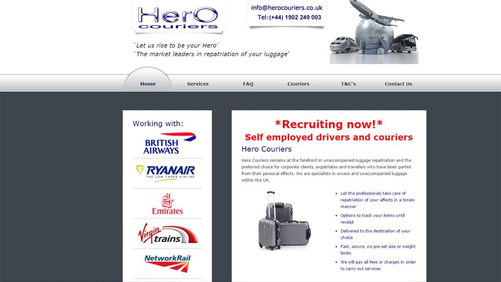 Hero Couriers website