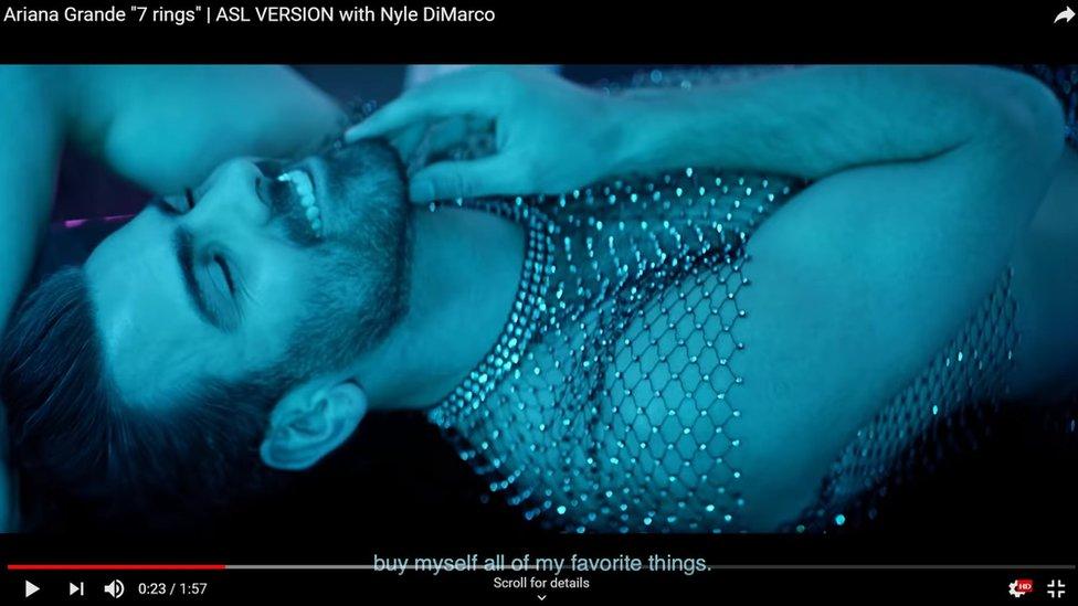 Screengrab of the video from Nyle DiMarco