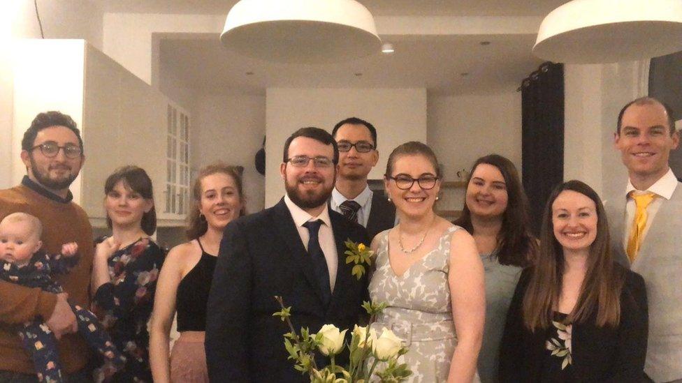 The majority of Kirsten and Richard Groom's guests watched their wedding on live stream