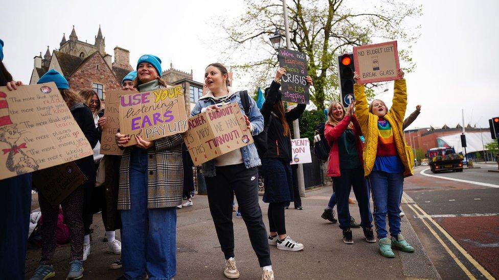 Teachers from the NEU on strike