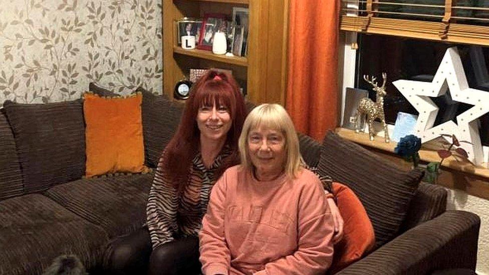 Linda with her daughter Laura in her Dundee home