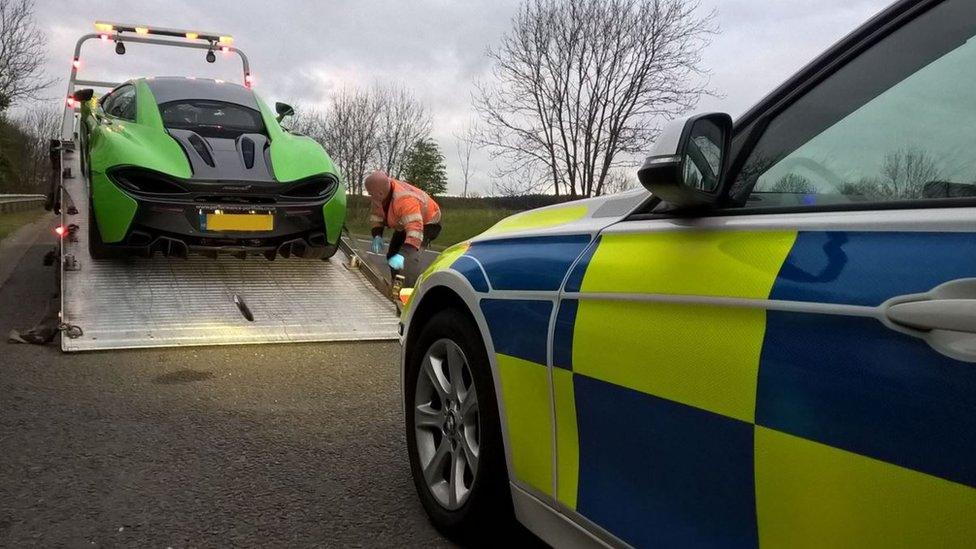 Supercar seized on the M1