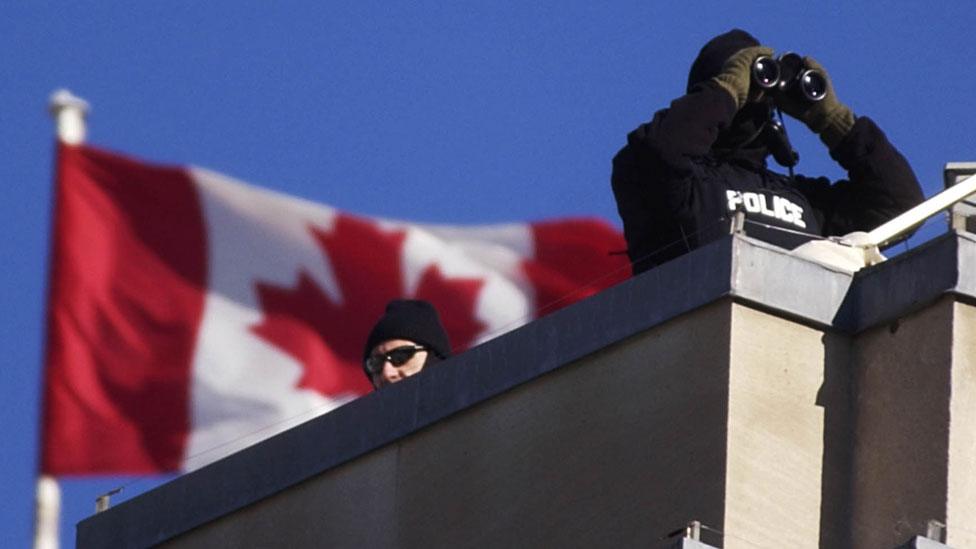 Police on roof