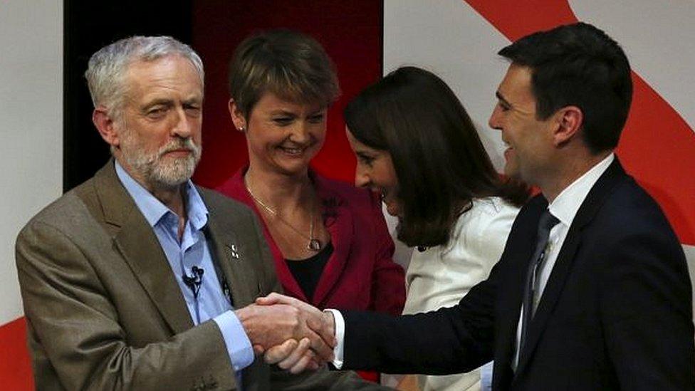 Jeremy Corbyn, Yvette Cooper, Liz Kendall and Andy Burnham