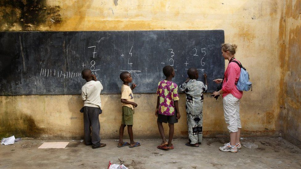 School children and their teacher in Togo