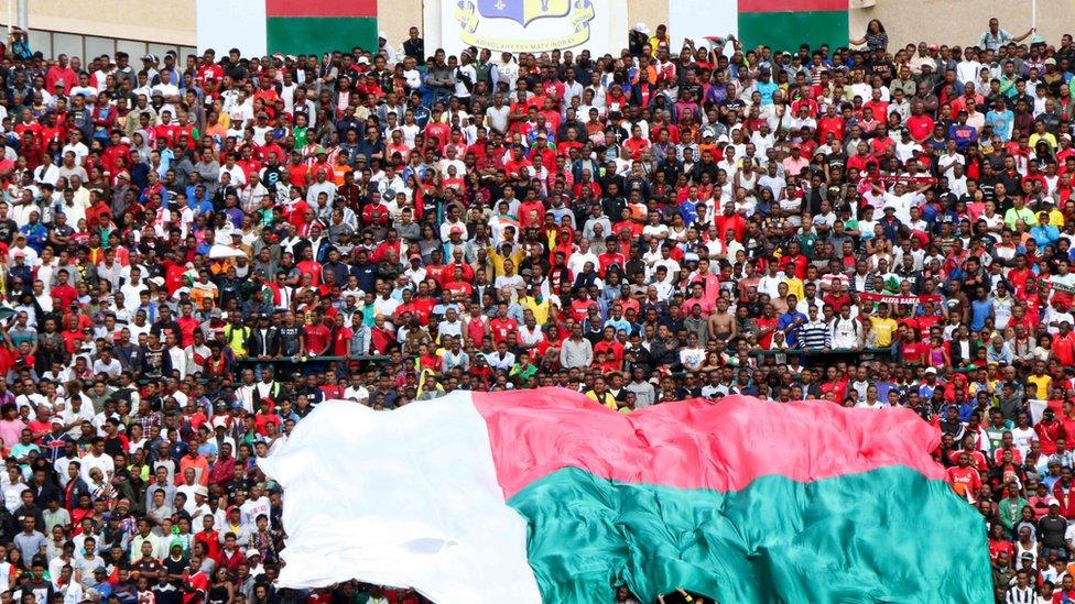 Madagascar supporters at the match