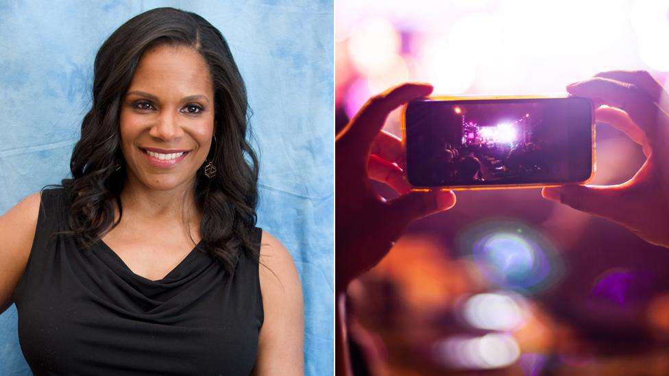 Audra McDonald and a smartphone