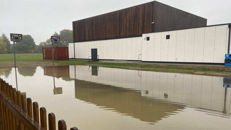 Flooding outside Castle Newnham School on Newnham Road