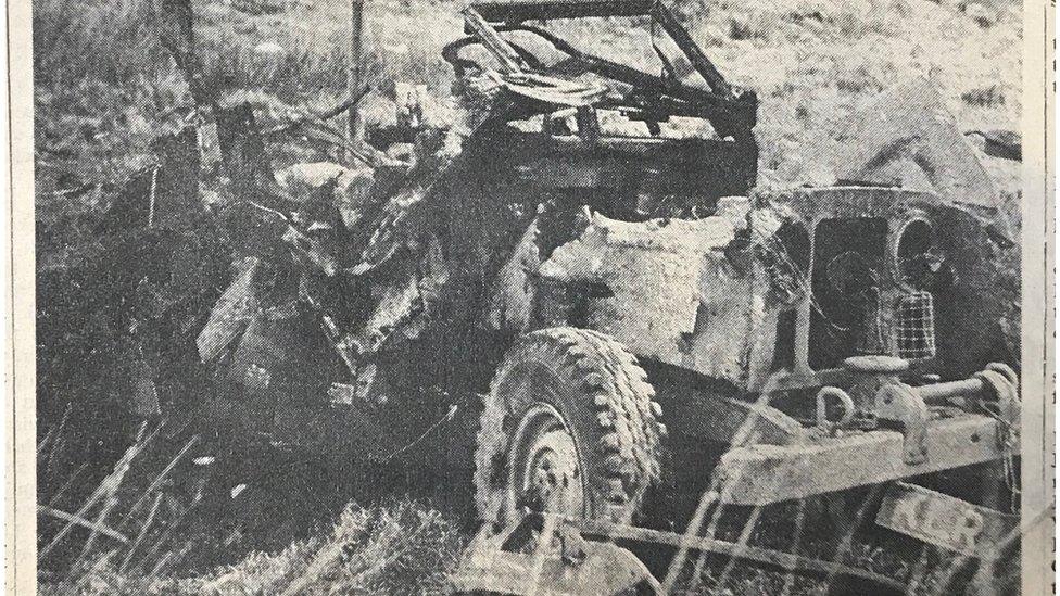 A Land Rover owned by the BBC was destroyed in the attack