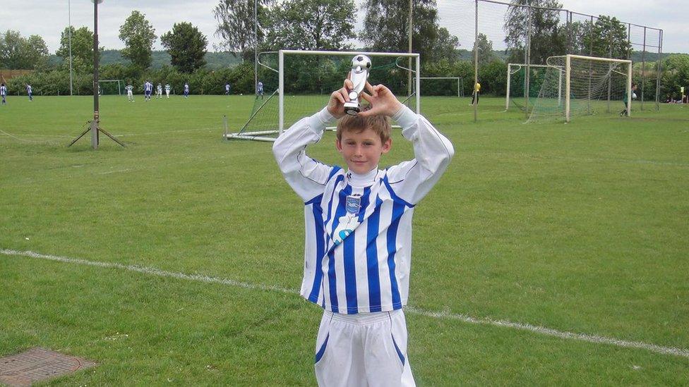 Samuel Charles Keeble in Albion kit as a boy