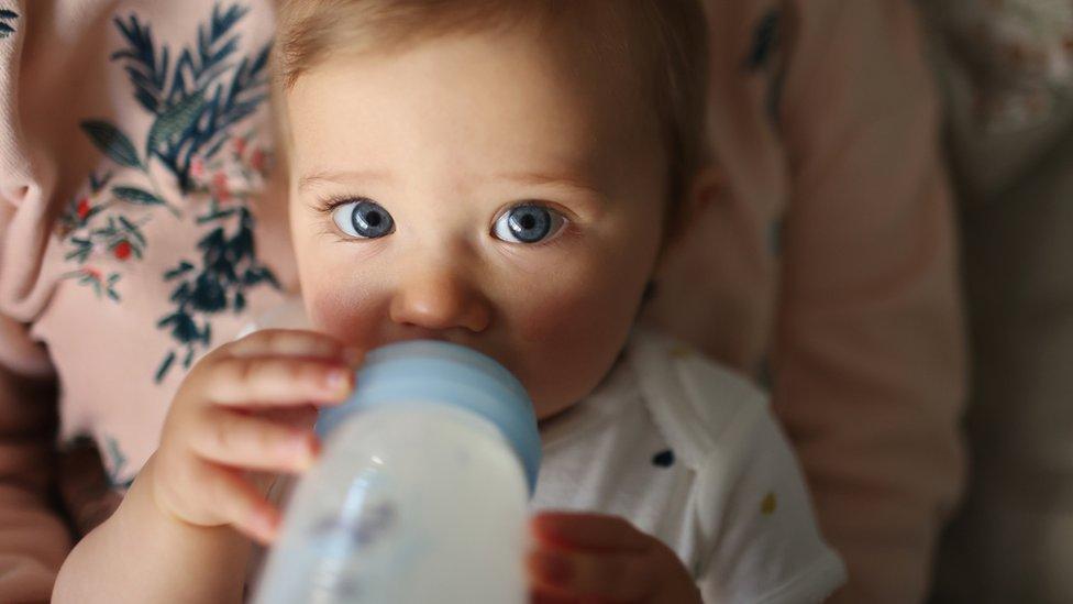 Baby drinking milk