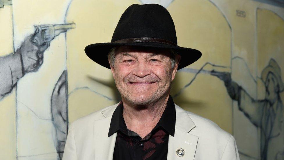 Musician/actor Micky Dolenz of The Monkees poses backstage at The Cutting Room on June 19, 2021 in New York City