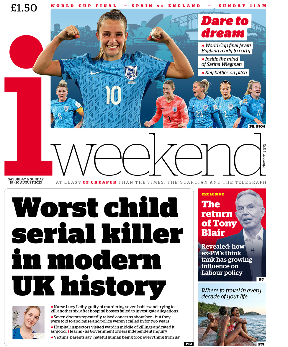 The i Weekend front page