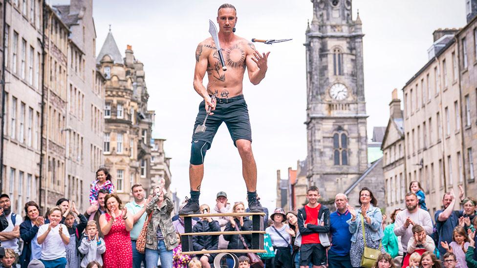 Fringe street performer