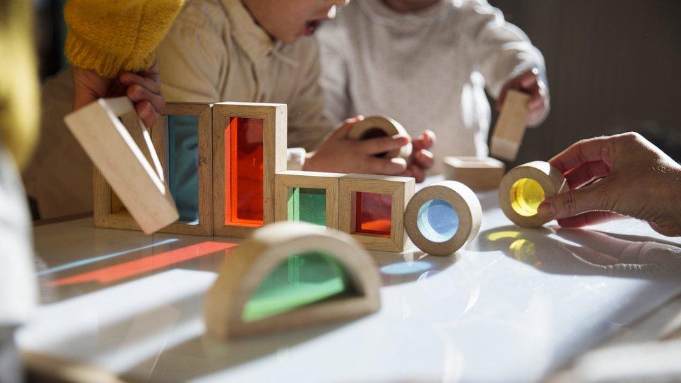 Children playing with toys