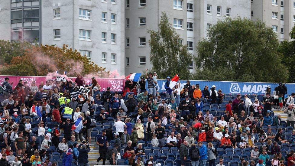 Some of the 500,000 spectators who came out to watch events