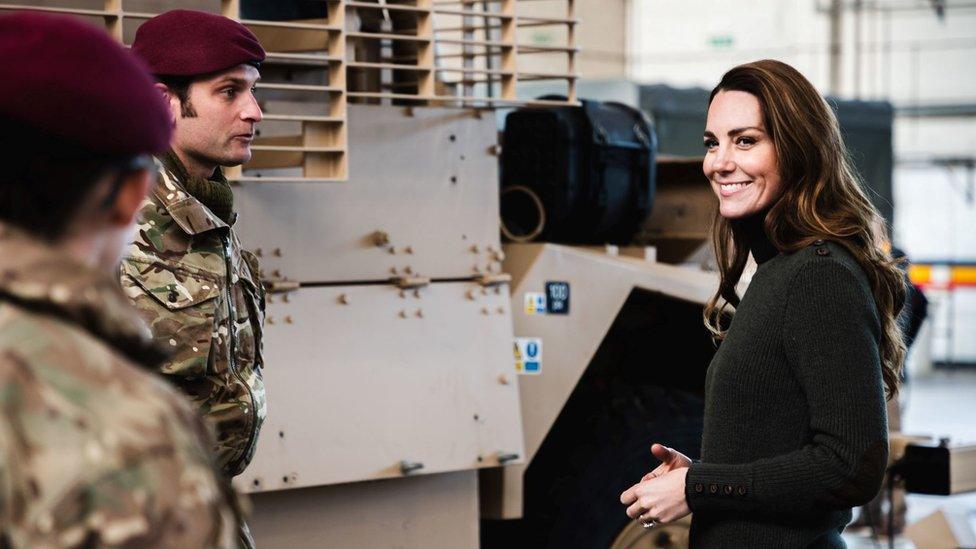 Duchess of Cambridge visiting Army personnel