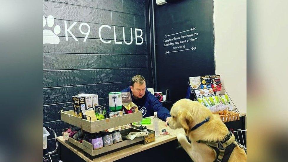 Andy O'Brien with a dog