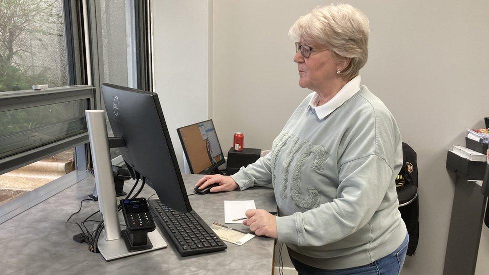 Deborah Henderson in the ticket office