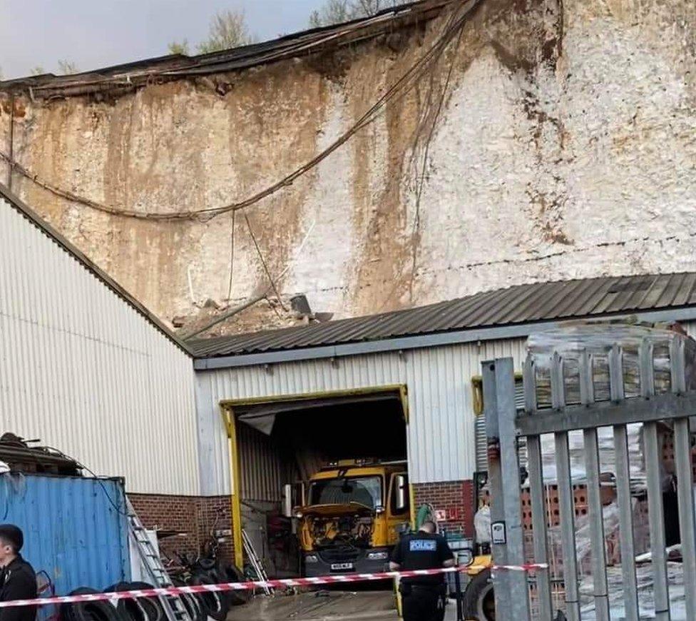 Landslide at Swanscombe