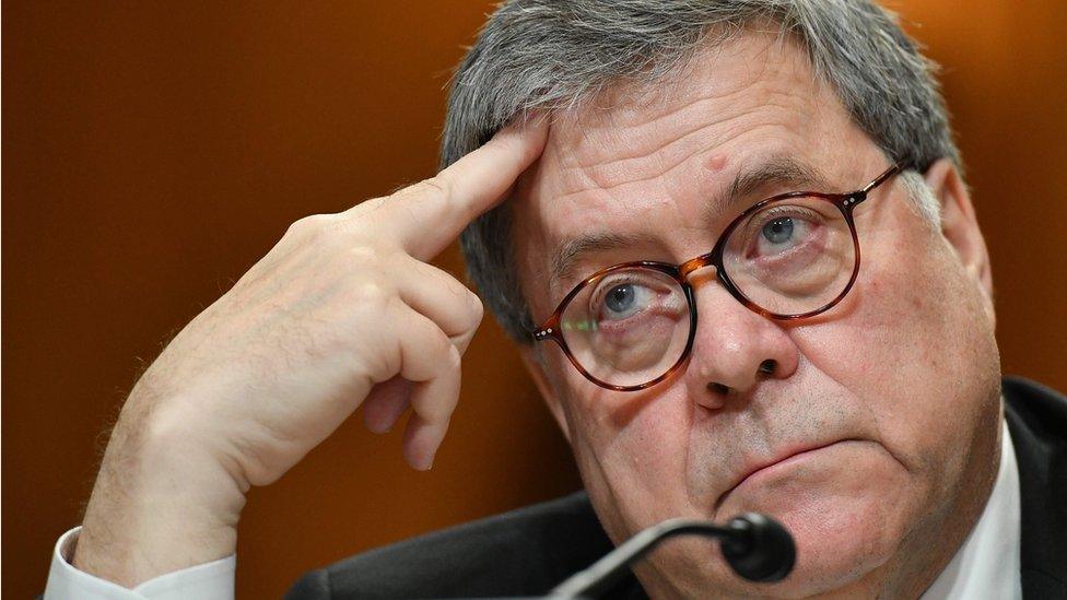 US Attorney General William Barr testifies during a US House Commerce, Justice, Science, and Related Agencies Subcommittee hearing on the Department of Justice Budget Request for Fiscal Year 2020, on Capitol Hill in Washington, DC.