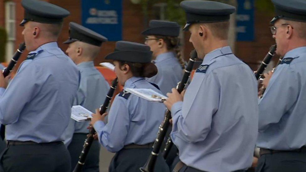 An army band practicing