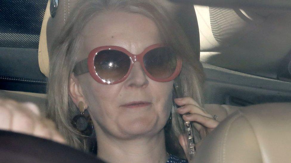 Liz Truss on the phone