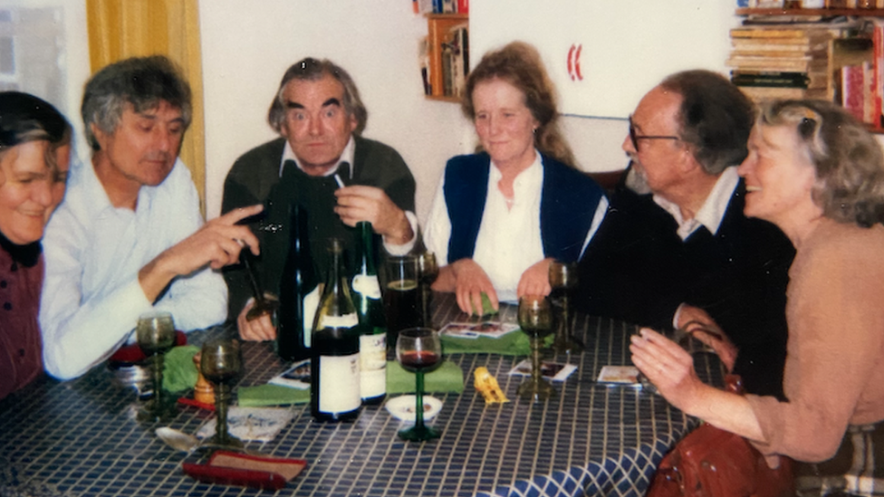 Friends of Christopher Wordsworth at a dinner party around 1985